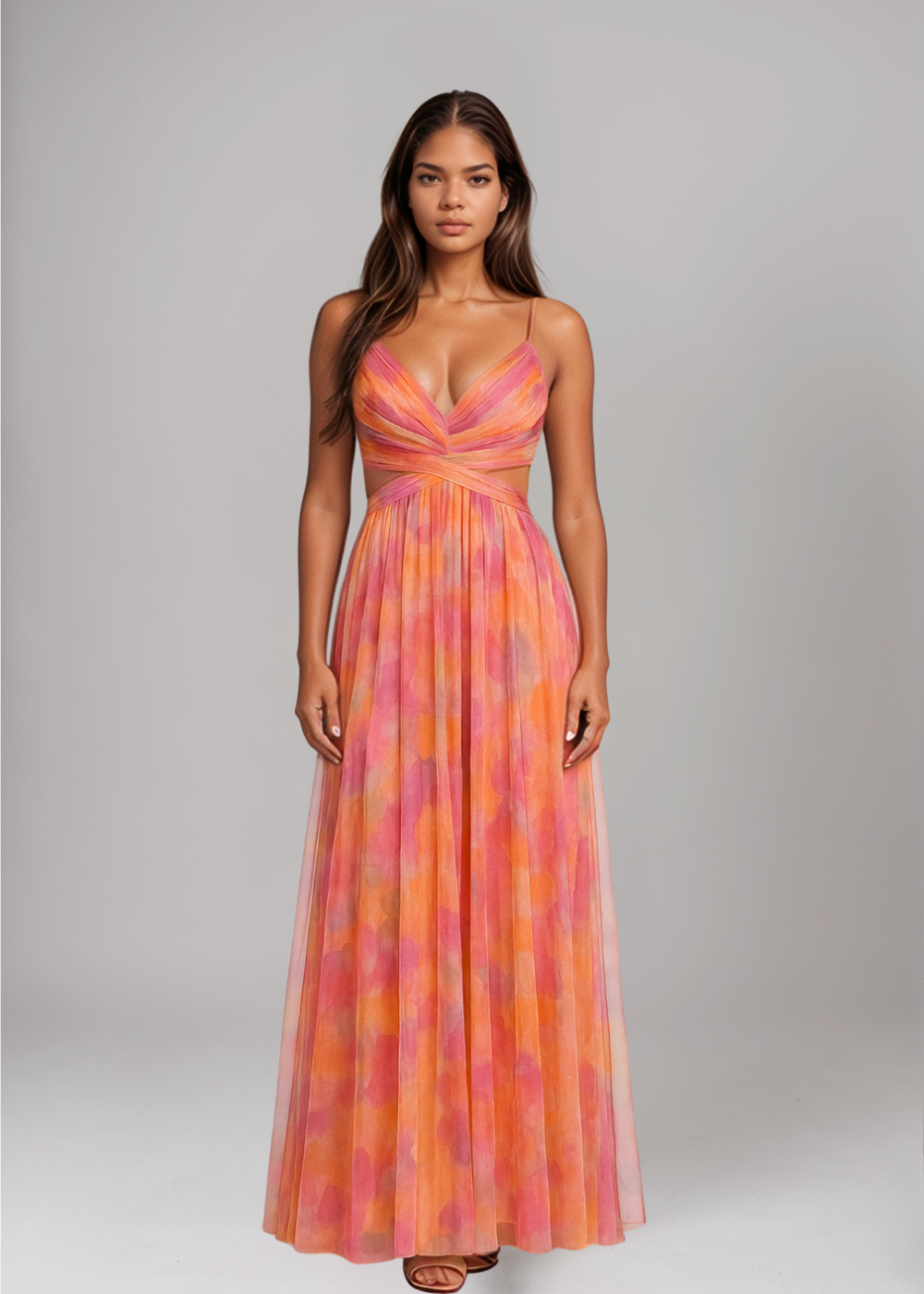 Liora™ | Maxidress Elegante con Stampa Acquerello
