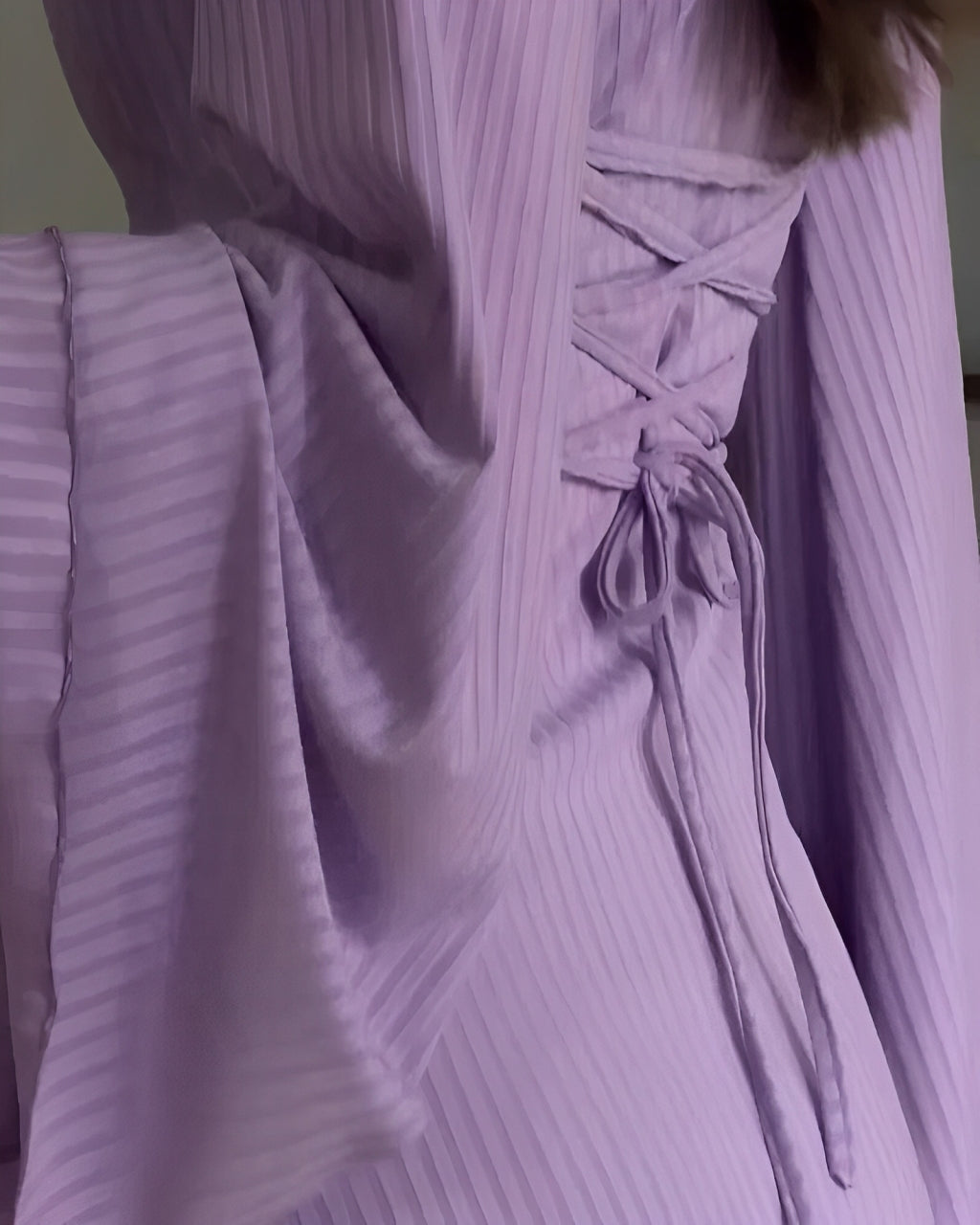Nora™ | Abito Maxi a Righe in Maglia con Maniche