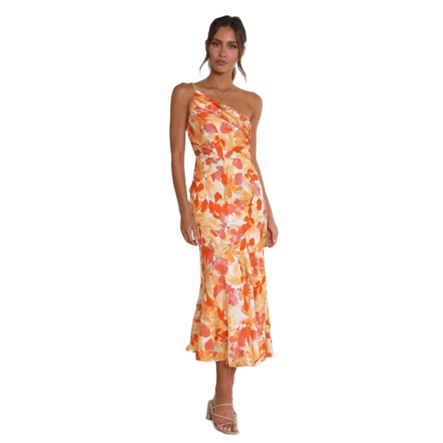 Viktoria™ | Abito Maxy Asimmetrico con Stampa Floreale