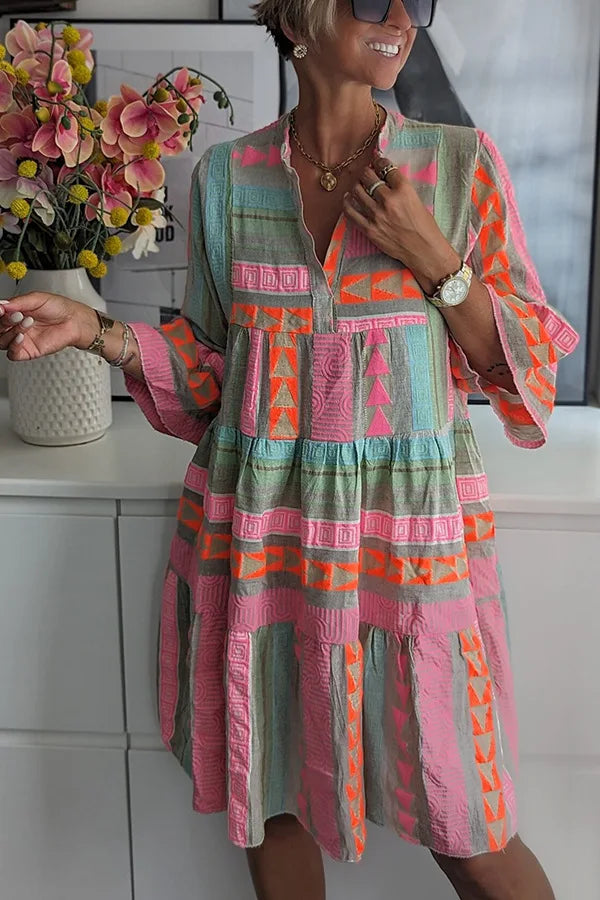 Juliane – Abito Swing Boho a Balze