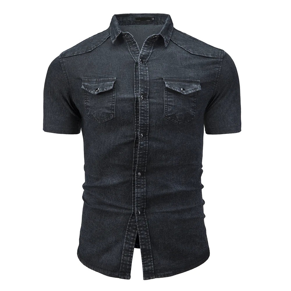 Leon ™ | Camicia in Denim a Maniche Corte
