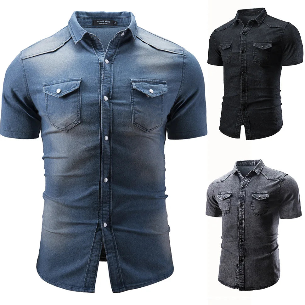 Leon ™ | Camicia in Denim a Maniche Corte