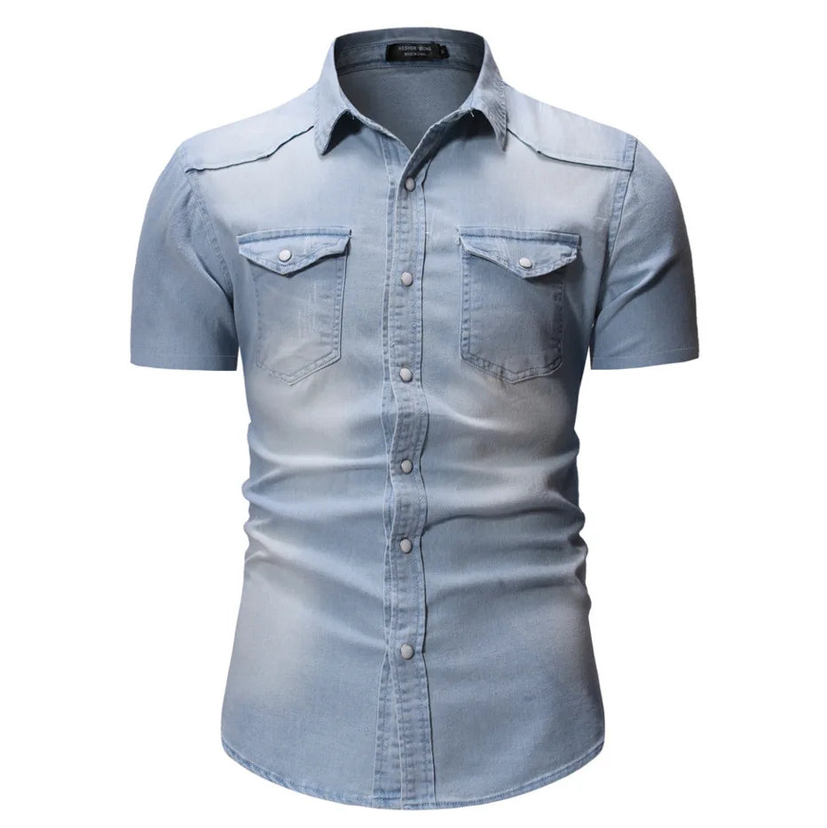 Leon ™ | Camicia in Denim a Maniche Corte