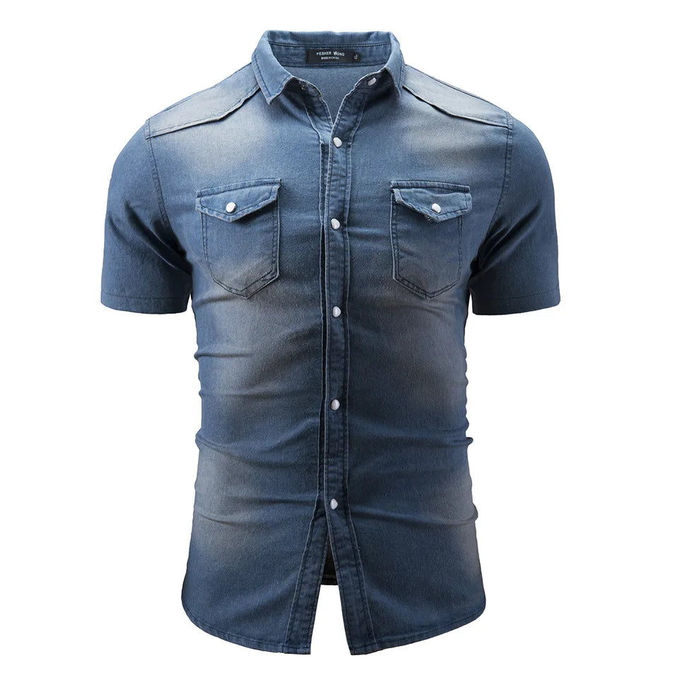 Leon ™ | Camicia in Denim a Maniche Corte