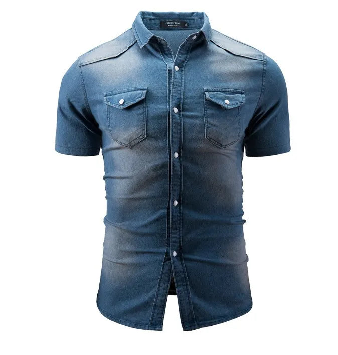 Leon ™ | Camicia in Denim a Maniche Corte