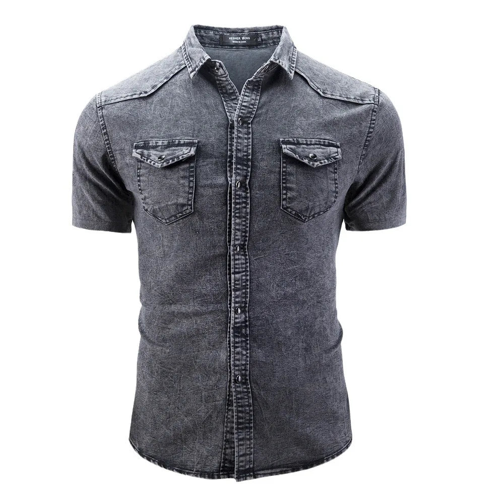 Leon ™ | Camicia in Denim a Maniche Corte