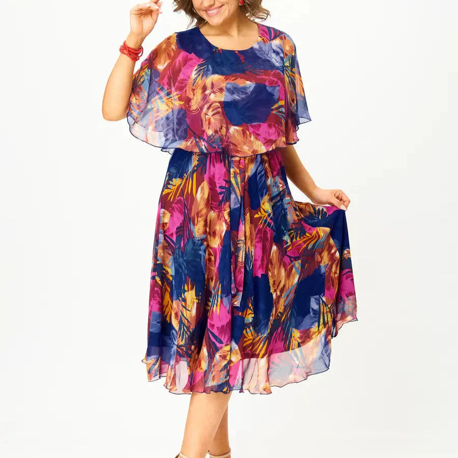 AYALA | ABITO IN CHIFFON COMODO TAGLIE FORTI