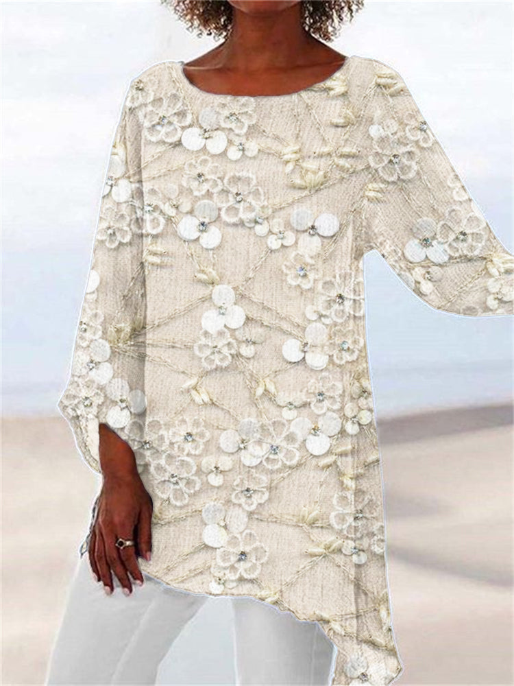 Ivendra™ | Incantevole Top con Fiori di Cristallo