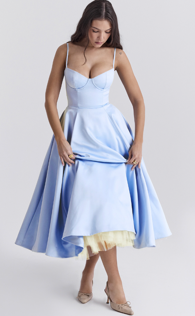 Julia™ | Abito Midi con Bustier in Satin
