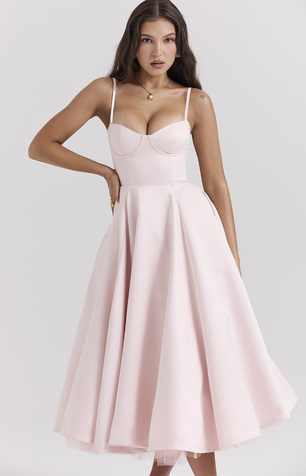 Julia™ | Abito Midi con Bustier in Satin