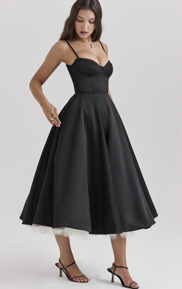 Julia™ | Abito Midi con Bustier in Satin