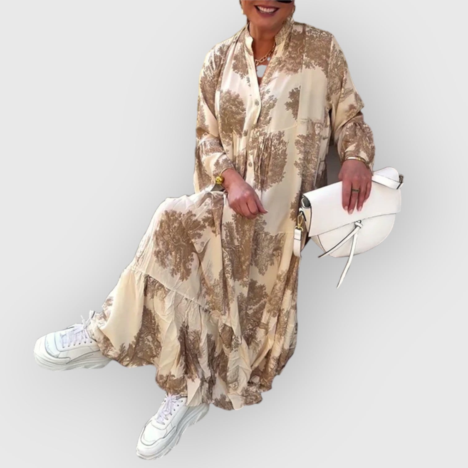 Mirone | Abito Maxi Floreale con Caduta Elegante