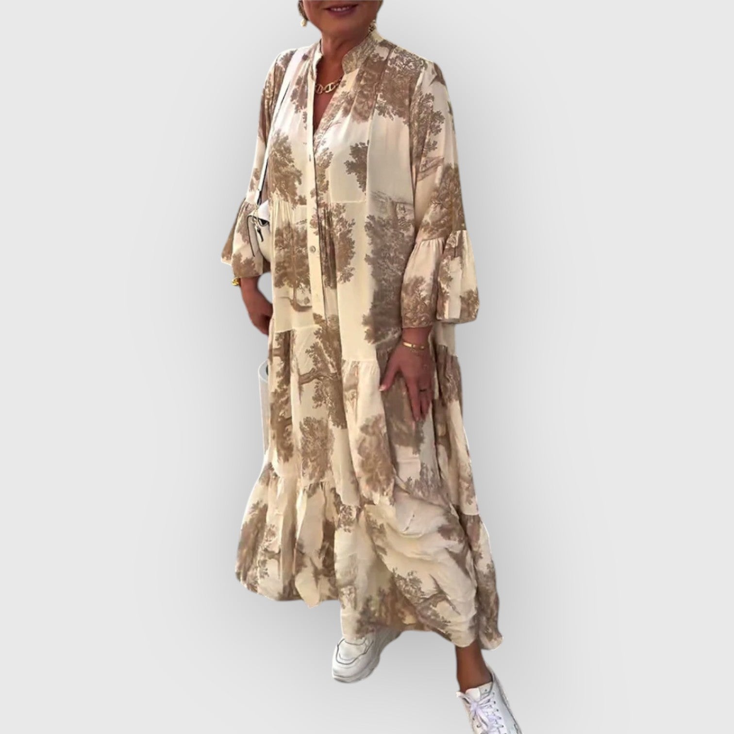 Mirone | Abito Maxi Floreale con Caduta Elegante