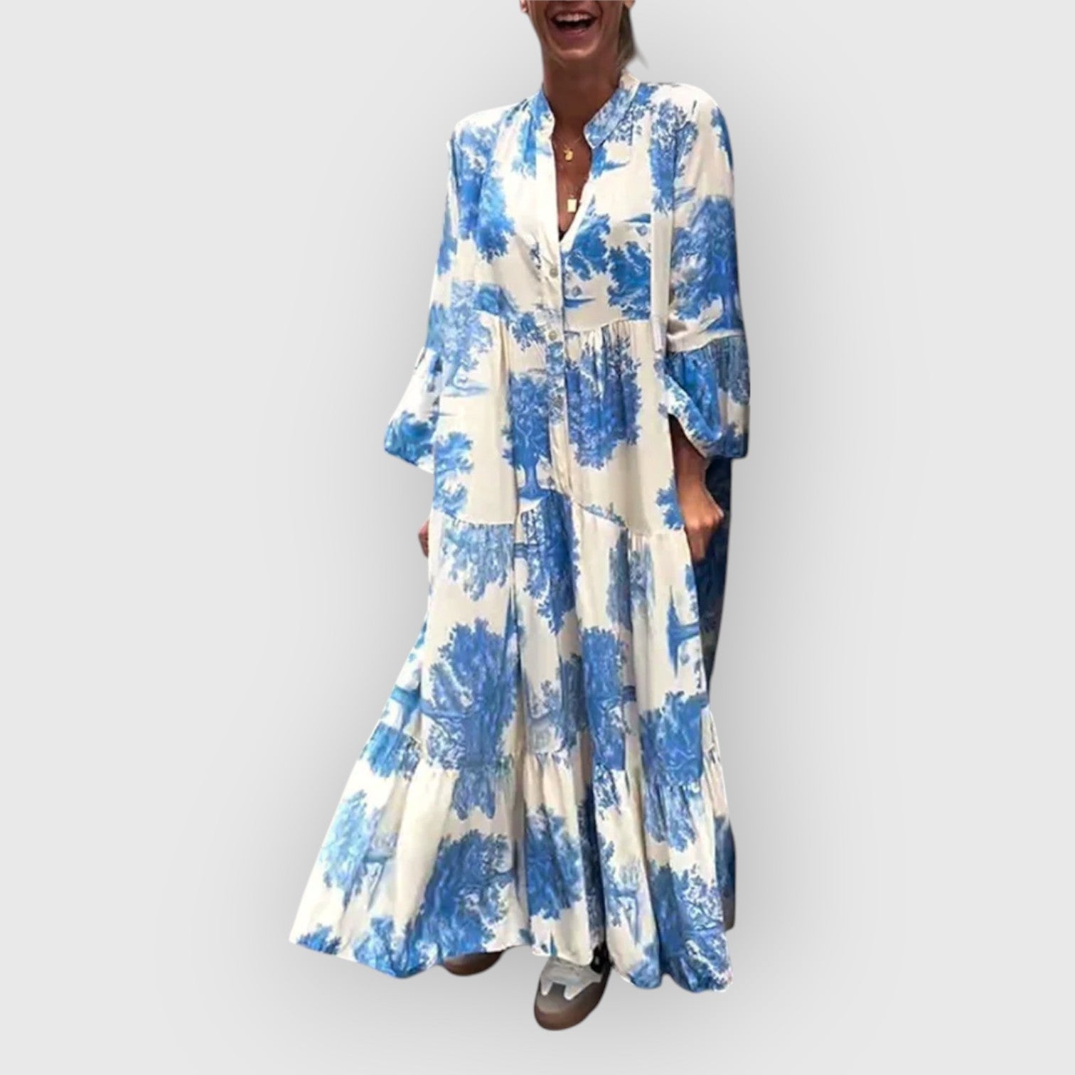 Mirone | Abito Maxi Floreale con Caduta Elegante
