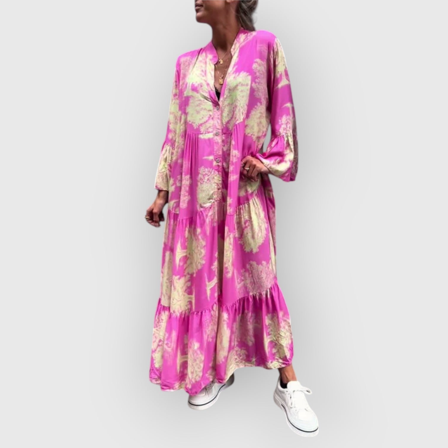 Mirone | Abito Maxi Floreale con Caduta Elegante