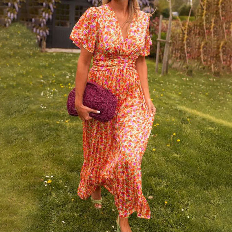 Seraphina™ | Abito Maxi con Maniche Fluttuanti e Stampa Floreale